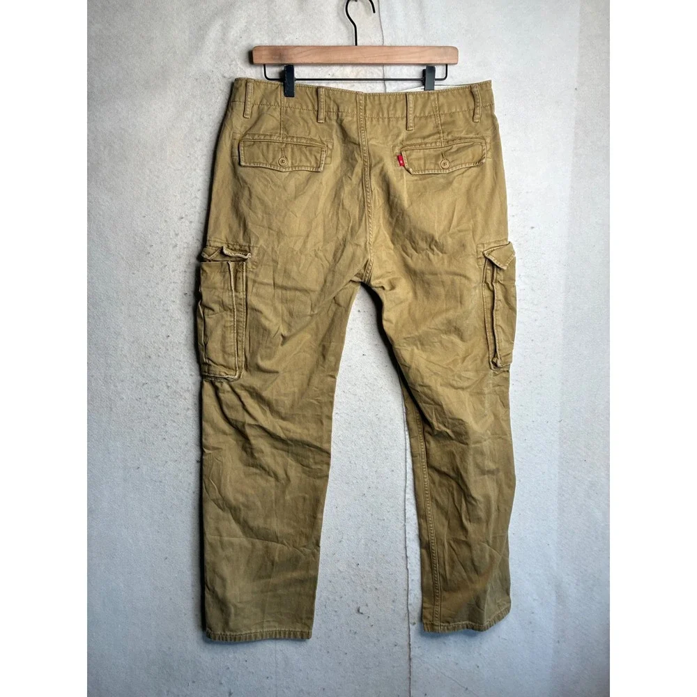 Levis Mens Cargo Pants Tan Khaki Cotton Twill Straight Leg 34x32 12462-0079